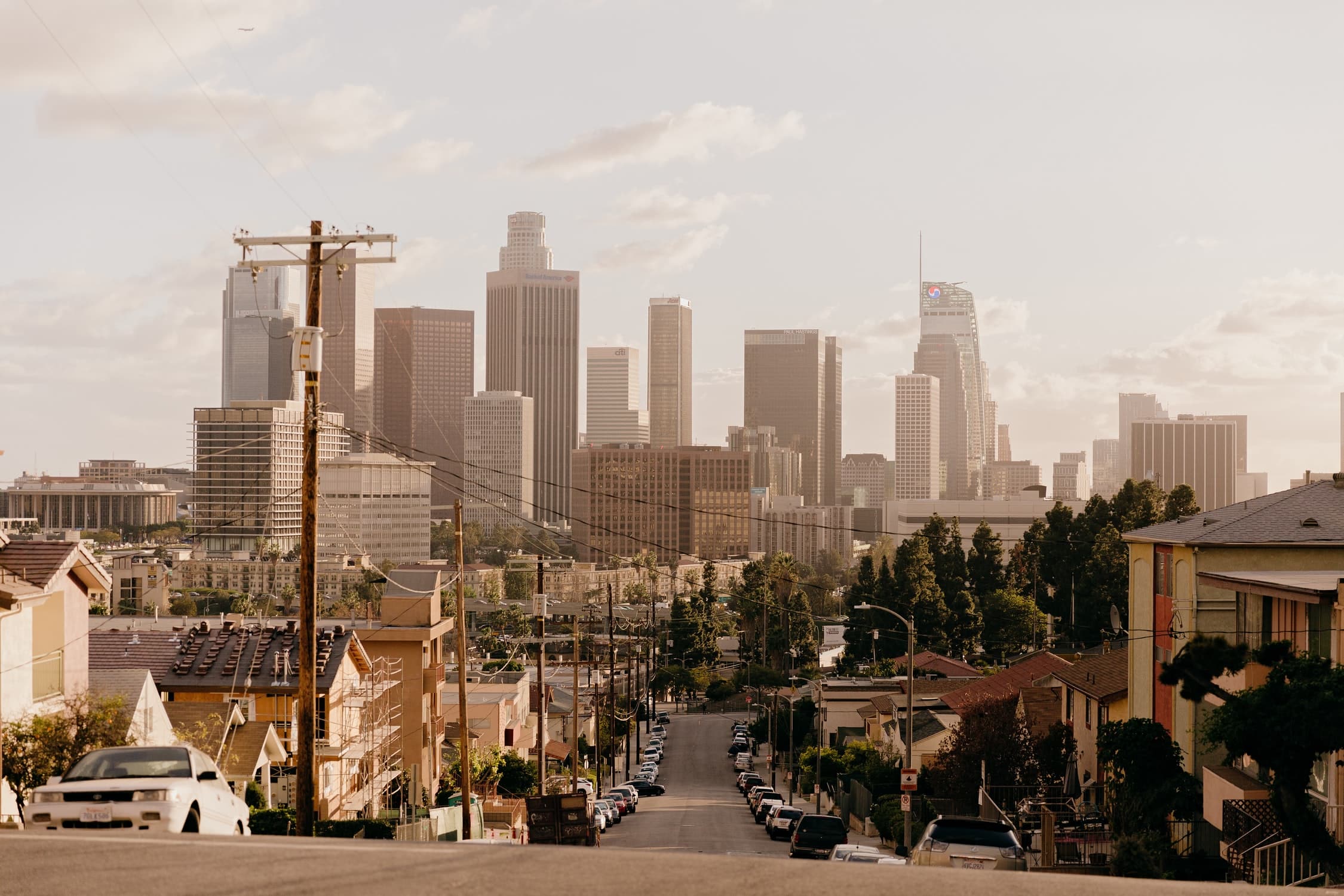 Landscape of road near Los Angeles